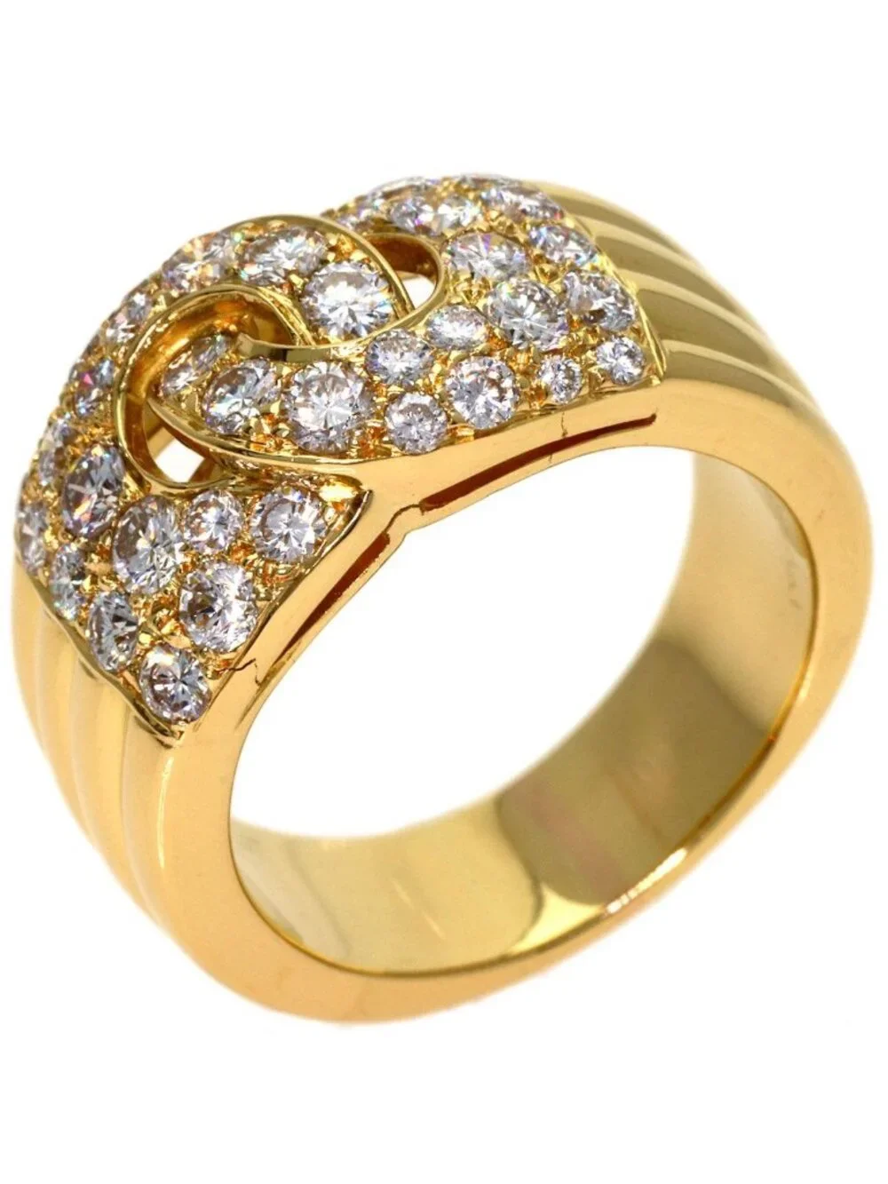 Bvlgari Vintage Diamond Ring 18K Yellow Gold